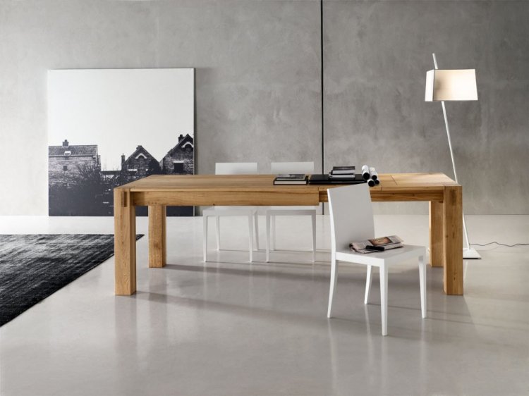 table-bois-massif-forme-rectangulaire-carrelage-sol-gris-perle-lampadaire