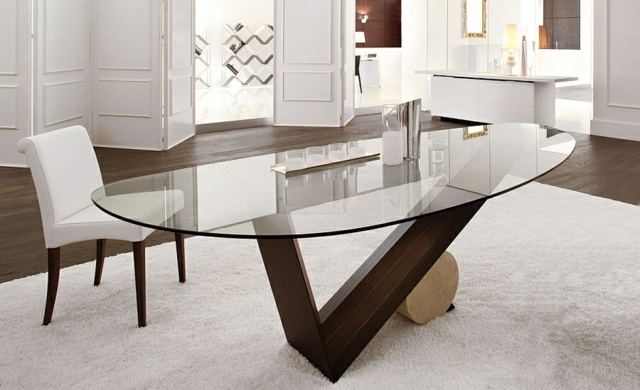 Table de salle à manger de design italien par cattelan italia Inspiration En Verre de table cuisine