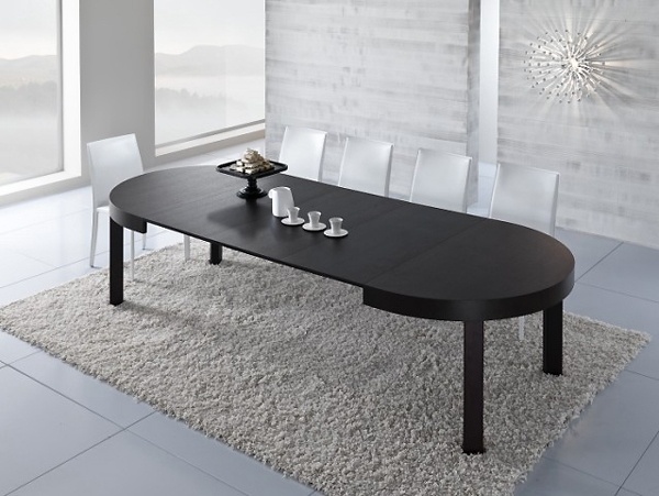 table-manger-moderne-bois-noir-élégante table à manger moderne
