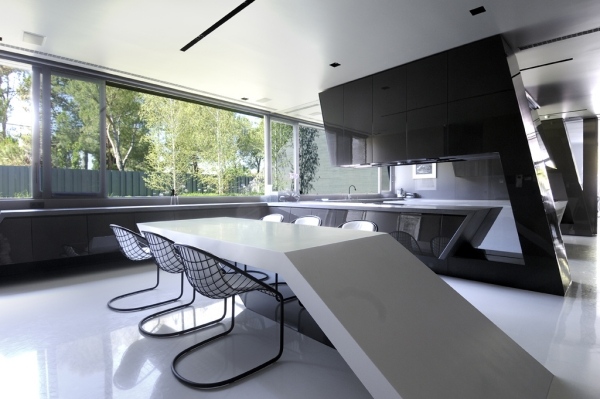 table salle à manger blanche minimaliste-futuriste