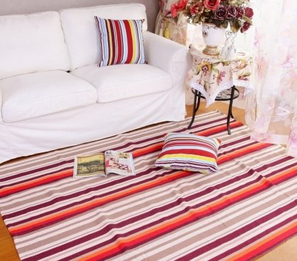 tapis-sol-coton-rayures-rose-blanc-pourpre
