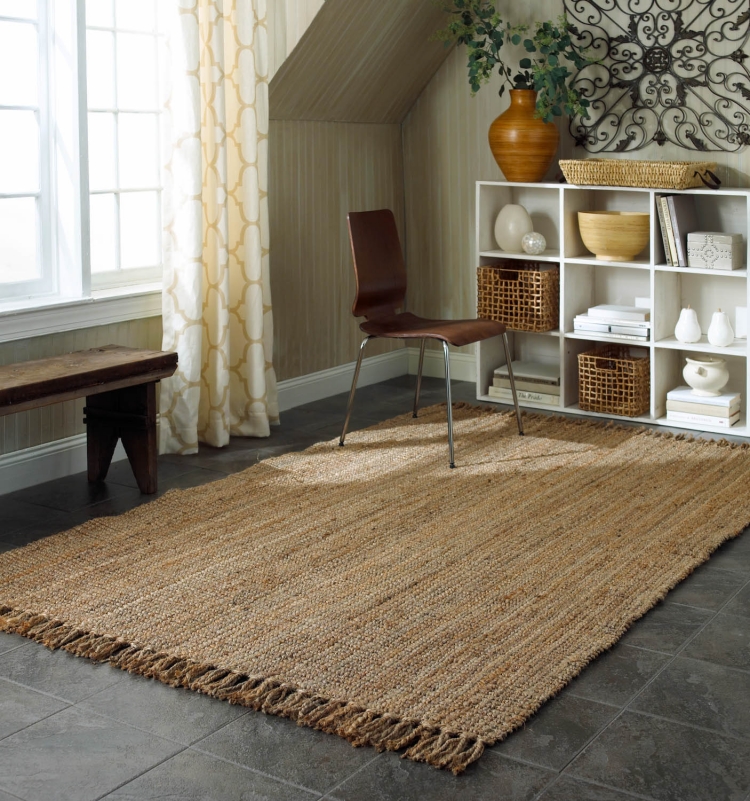 tapis-sol-jute-design-original-banc-bois-rustique