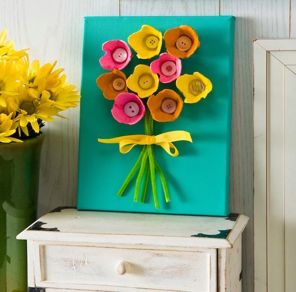 Idées déco DIY-Pâques-fleurs-boutons-multicolores