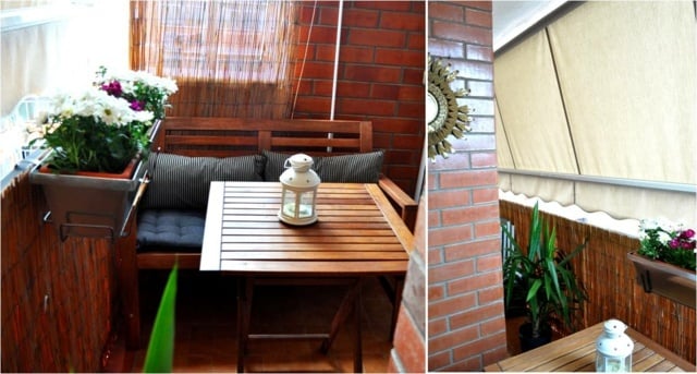 aménagement balcon idee-parapet-auvent-retractible-table-bois
