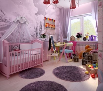 aménagement-chambre-bébé-déco-violet