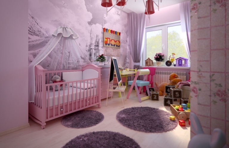 aménagement-chambre-bébé-déco-violet