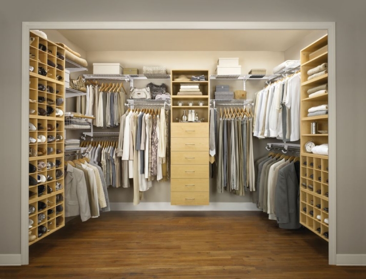 armoire-rangement-porte-cintres-tiroirs-étagères armoire de rangement