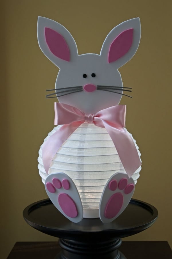 bricolage-Paques-lapin-carton-rose-blanc bricolage pour Pâques