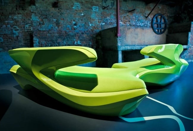 canapé de salon design futuriste ZEPHYR Zaha Hadid Cassina