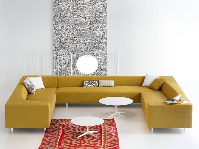canapé de salon design jaune BORA-BORA Cazzaniga-et-Munteanu