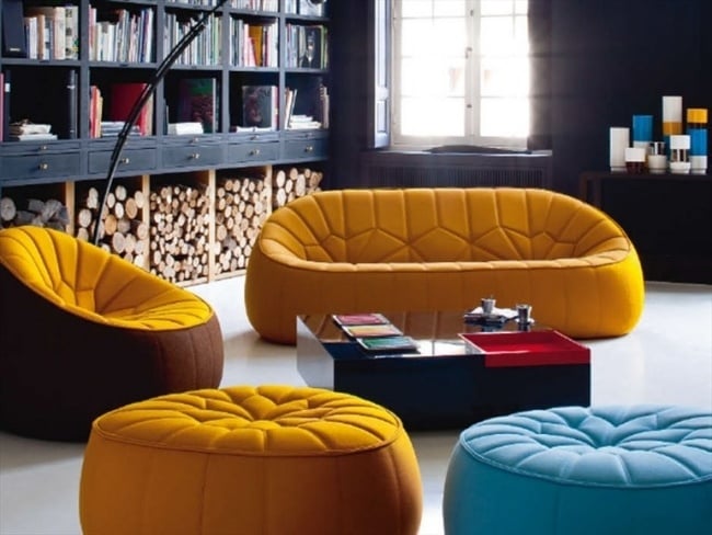 canapé de salon design ottomans assortis Noe Duchaufour Lawrance