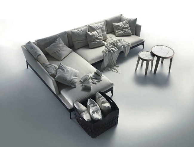 canapé-angle-design-tissu-gris-clair-Antonio-Citterio-Flexform