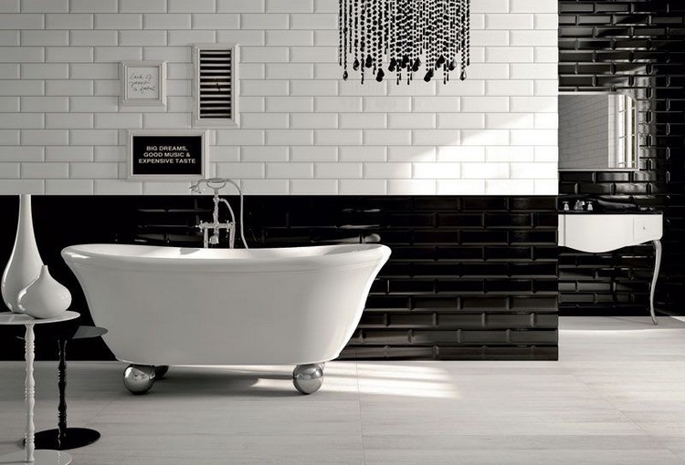 carrelage de salle de bains -style-metro-noir-blanc-retro
