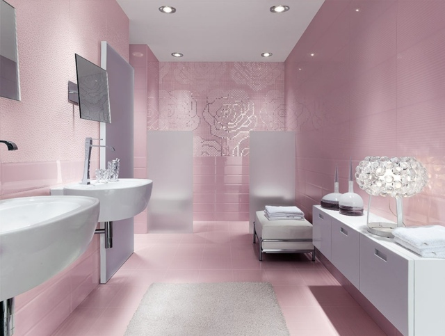 Salle De Bain Blanc Et Rose