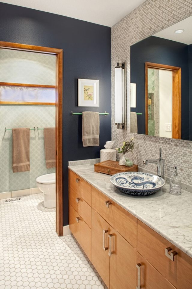 couleur-salle-bain-noir-mat-accentsgris-bois couleur salle de bain