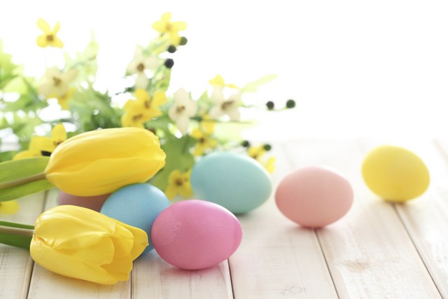 décoration-Pâques-oeufs-couleurs-pastel décoration de Pâques