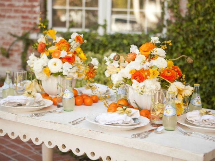 décoration-de-Pâques-idee-superbe-table-bouquets-fleurs