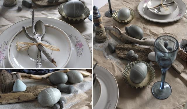 décorer des œufs de Pâques galets-table-esprit-bord-mer