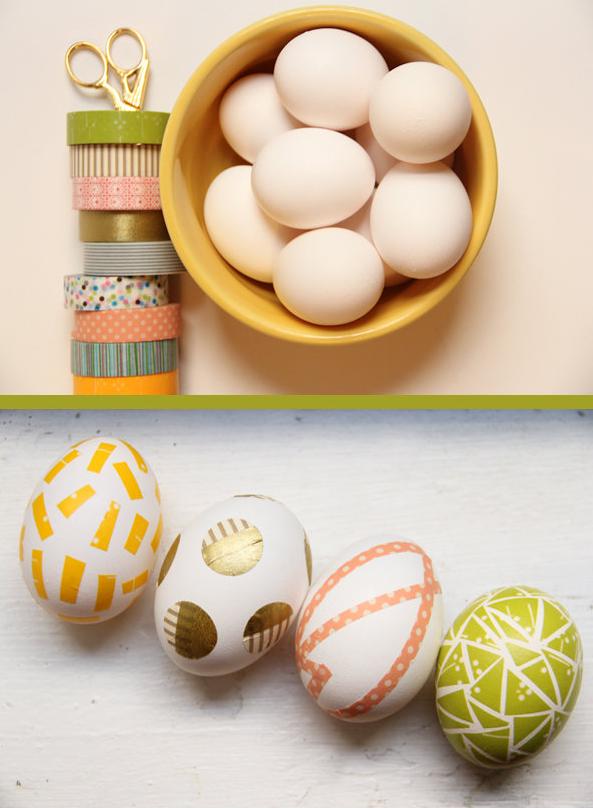 décorer des œufs de Pâques ruban-adhésif-motifs