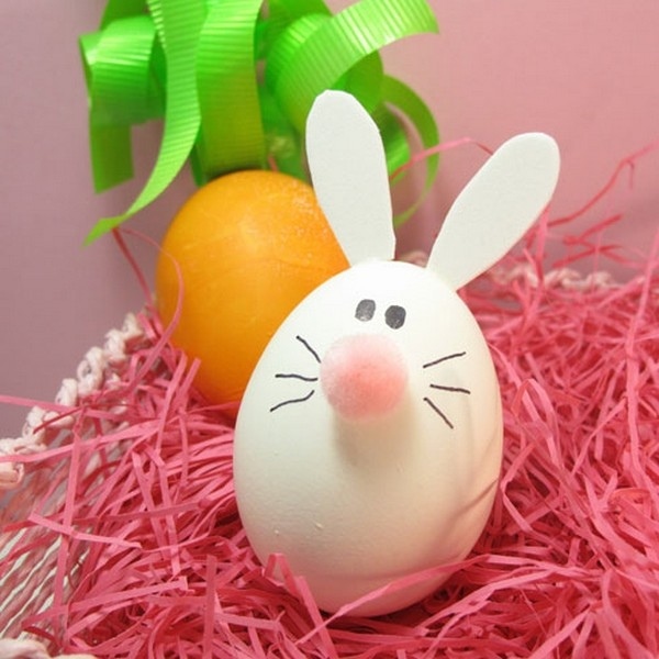 decoration œufs de Pâques lapin-DIY-nez-pompon