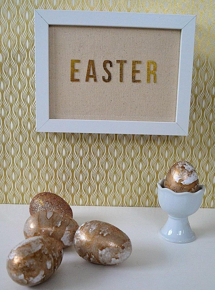 decoration-oeuf-Paques-marbre-peinture-or décoration œuf de Pâques