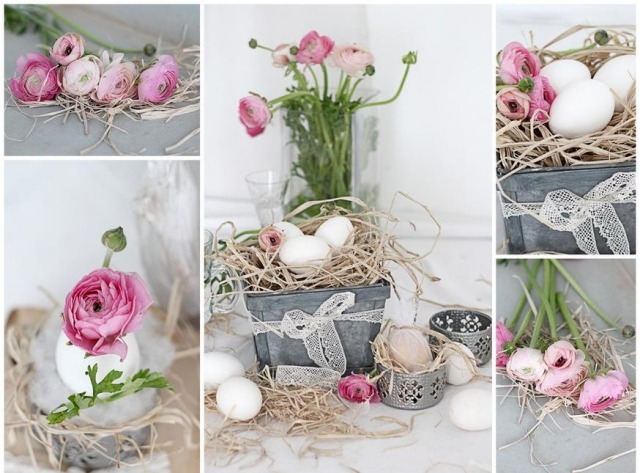 decoration-paques-fleurs-nids-oeufs décoration pour Pâques
