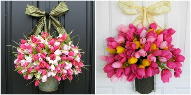 decoration-table-Paques-bouquets-tulipes décoration de table