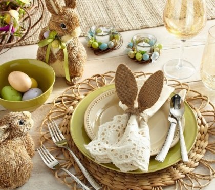 décoration-Pâques-pliage-serviettes-lapin