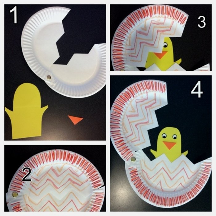 décoration-de-Paque-DIY-poussin-jaune-assiette-papier