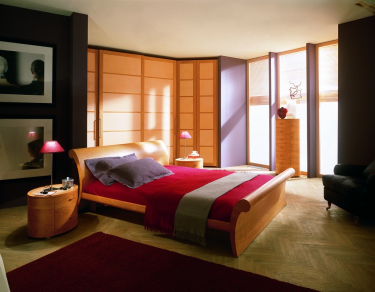 feng-shui-chambre-lit-bois-fenêtre-accessoires feng shui chambre