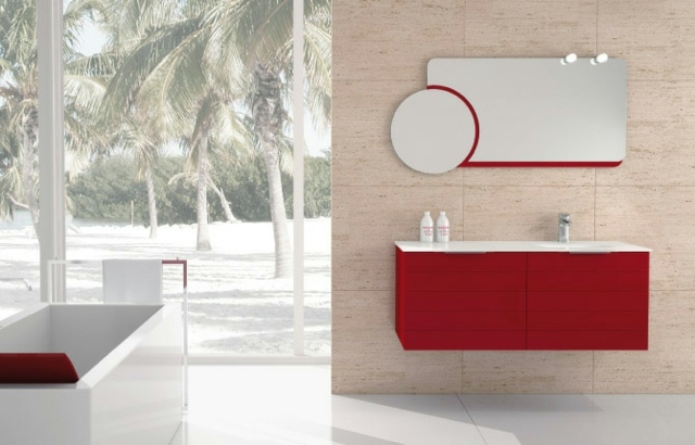 meuble-lavabo-rouge-blanc-miroir-forme-extraordinaire