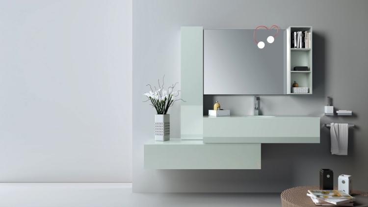 Meuble salle de bain en couleur – 25 idées charmantes Coloree de désign salle bains
