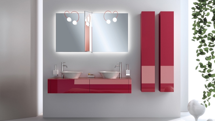 meuble-salle-bain-couleur-cyclamen-miroirs