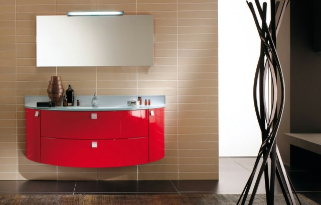 meuble-sous-lavabo-rouge-forme-arrondie