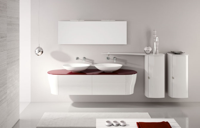 meubles salle de bains suspendus plan-vasque-rouge-sang