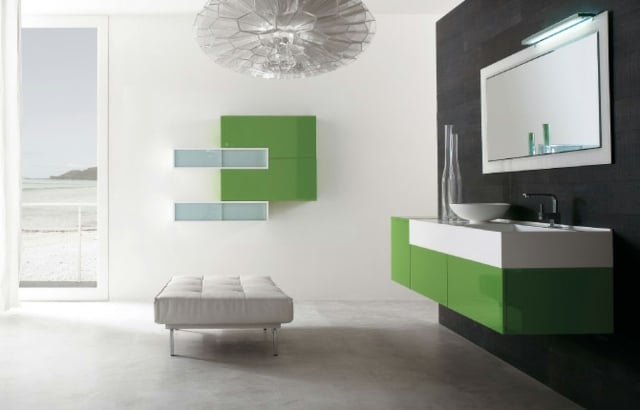 meubles-salle-bains-suspendus-vert-herbe-blanc