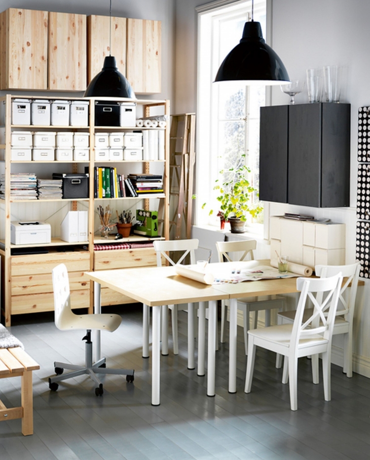 mobilier-bureau-domicile-étagère-table-chaises mobilier bureau
