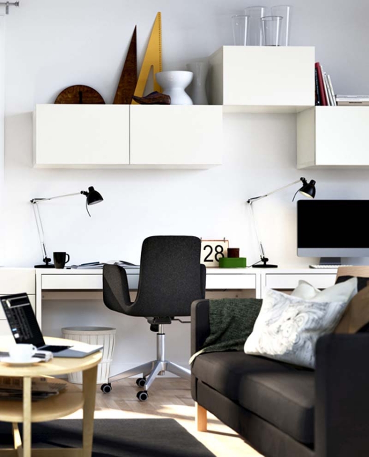 mobilier-bureau-domicile-étagères-cube-canapé-bureau
