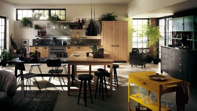 modèle-cuisine-Diesel-Social-Kitchen-table-manger-armoires modèle de cuisine