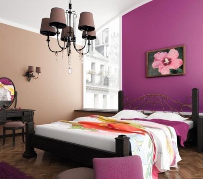 peinture-murale-couleur-violette-deco-tableau-fleurs