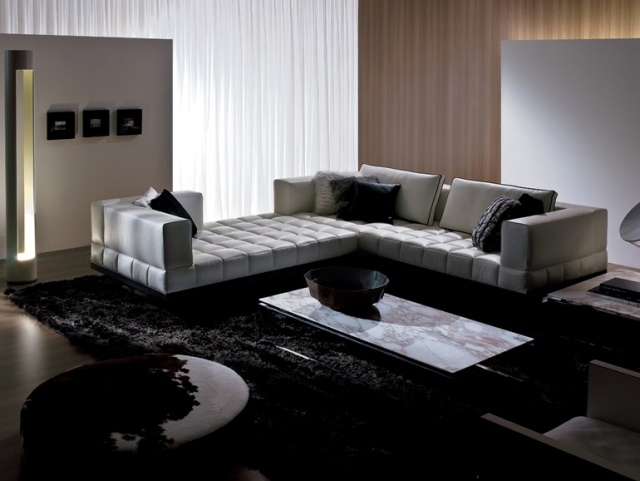 salon design canapé angle cuir-blanc-INSULA-i4Mariani