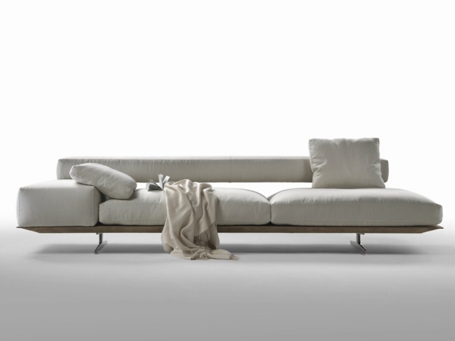 salon design canapé lit droit-blanc-Wing-FLEXFORM