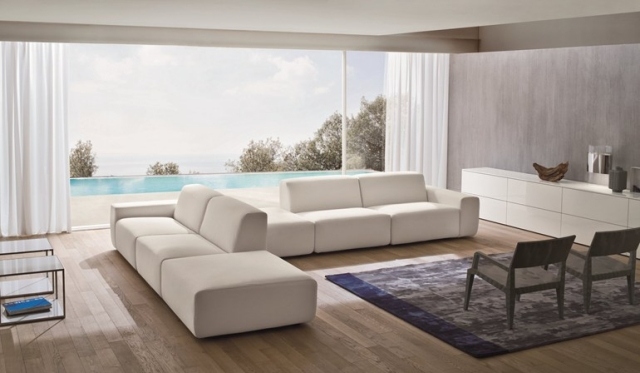 salon design canapé modulable-blanc-Domino-Dall'Agnese