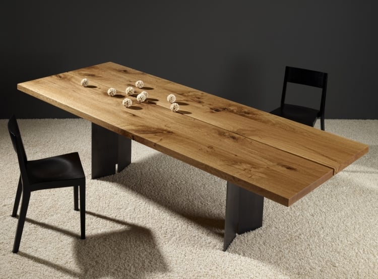table-bois-massif-plateau-rectangulaire-structure-acier-chaise