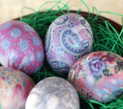 œufs de Pâques originaux-décorés-cravattes-soie