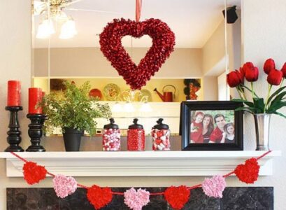 Saint-Valentin-coeur-suspendu-guirlande-cadre-bougie