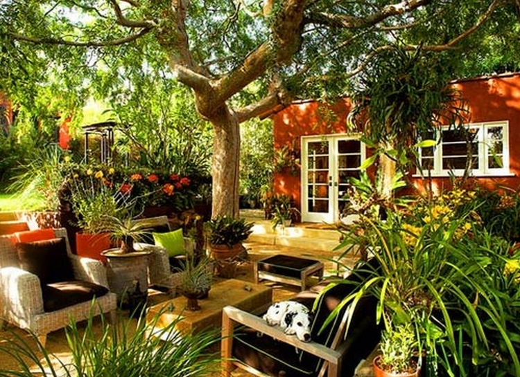 aménagement-terrasse-plantes-meubles-bois