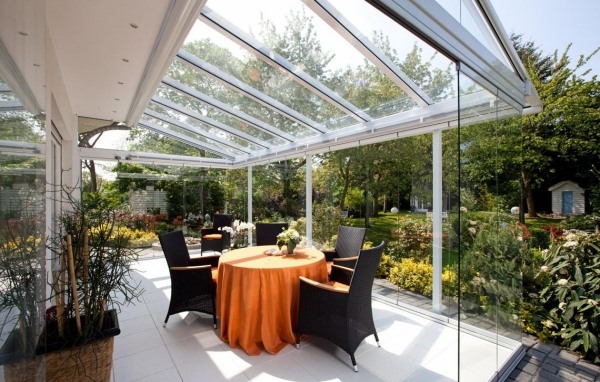 baie vitrée terrasse toiture aluminium verre