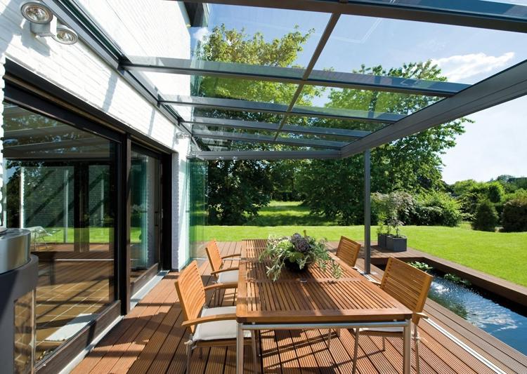 baie vitrée terrasse toiture verre aluminium