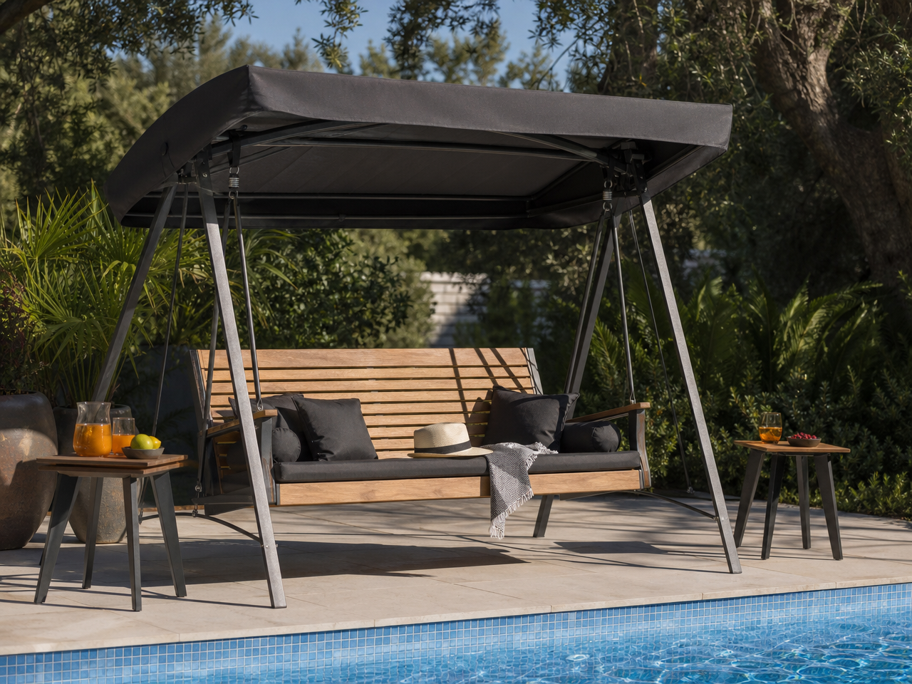balancelle de jardin bois alu voile tissu Avant Alexander Rose